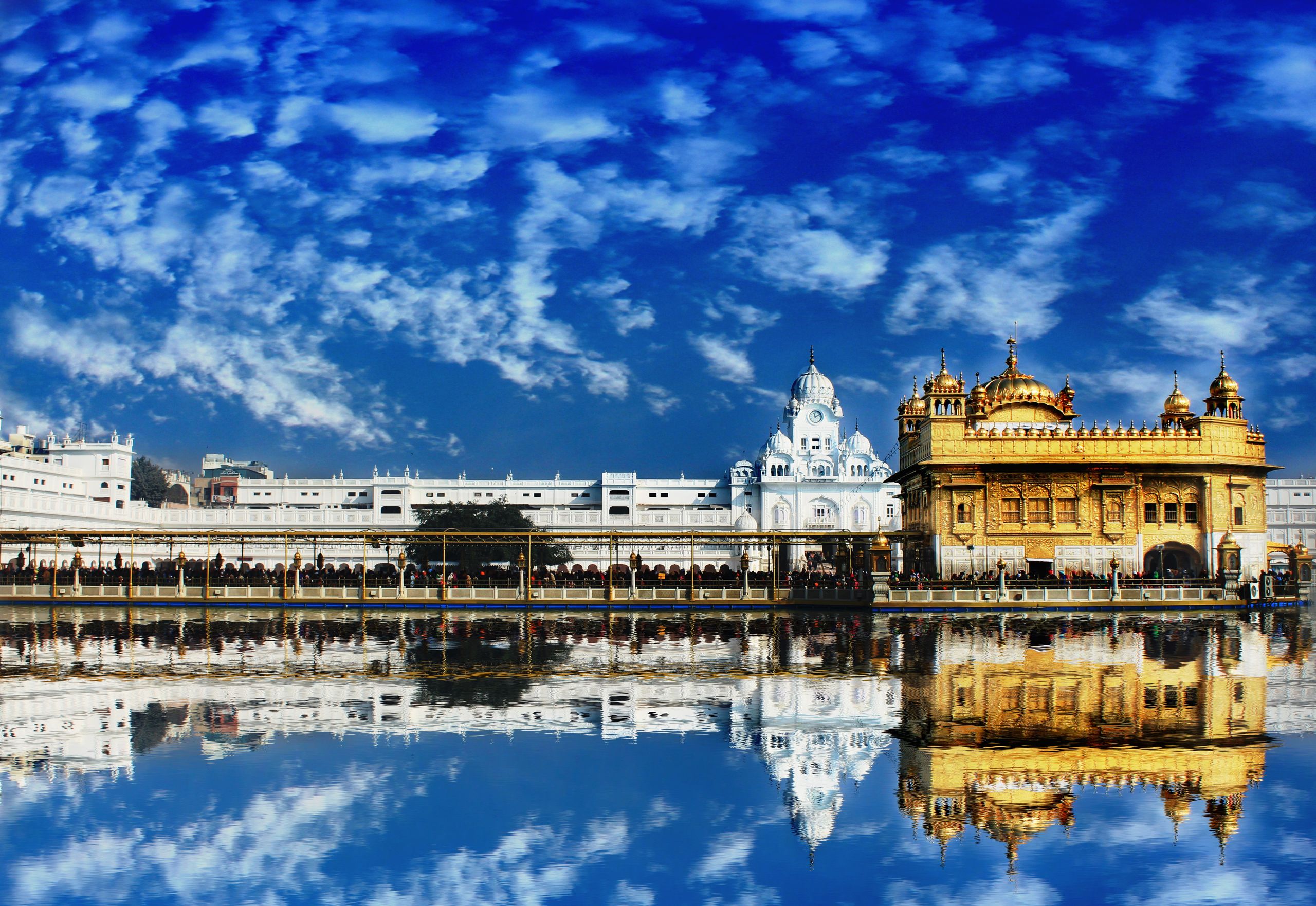 Golden Temple reflected in the sarovar at dawn, Amritsar